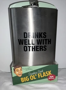 Wembley Big Ol' Flask Stainless Steel Drinks Well With Others 64oz Gag - Picture 1 of 8
