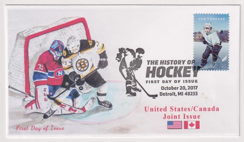 Bruins Vs Canadians HISTORY OF HOCKEY Stamp Colton FDC C9660 - Image 1 of 1