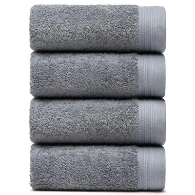Набор полотенец премиум-класса из 4 полотенец для рук 18 x 30 дюймов цвет темно-серый |100% хлопок|4 U... - Изображение 1 из 4