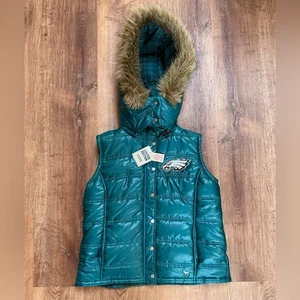 Victorias Secret Pink NFL Philadelphia Eagles Womens Puffer Vest Small NWT Rare - Picture 1 of 15