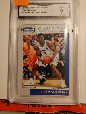 2019 CONTENDERS 选秀 ZION WILLIAMSON 比赛日评级 9 张投资卡  — 第 1/2 张图片