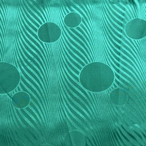 Vtg Emerald Green Silk Jacquard Fabric – 83” x 45” Abstract Circle Wave Pattern - Bild 1 von 10