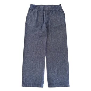 Old Navy Damen Größe SMALL blau Leinenmischung weites Bein Hose Taschen Kordelzug - Bild 1 von 8