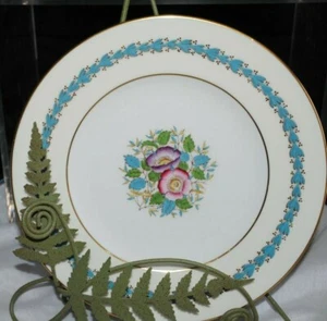 VINTAGE 1960s WEDGWOOD WESTLAND TURQUOISE LAUREL BORDER LOT 4 SALAD PLATES 8" - Picture 1 of 10