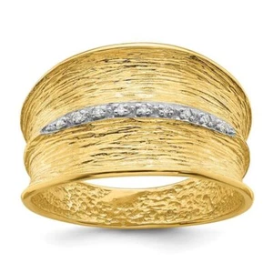 14K Solid Two Tone Gold Diamond Ring - Picture 1 of 91