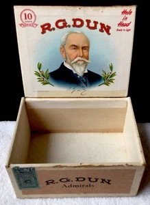Vintage R G Dun Admirals 10 Cents Cigar Box Tobacco - Picture 1 of 5