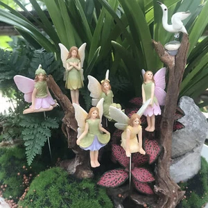 6pcs Mini Garden Fairies Figurines Mini Fairy Statue Garden Ornament Decoration - Picture 1 of 10