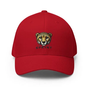 Gorra de sarga estructurada de guepardo bordada, sombrero atlético ajuste elástico vida silvestre - Imagen 1 de 19