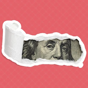 Ripped Money Sticker | Unique Benjamin Franklin Design - 3 x 1.2 INCHES - Picture 1 of 6
