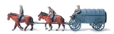 Preiser 16512 HO scale 1/87 Horse Drawn Heavy Supply Wagon - Image 1 of 3
