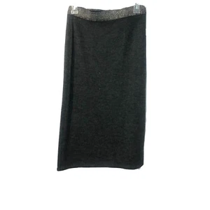 Moth Anthropologie Sweater Skirt Slit Metallic Waist Womens Small Charcoal Grey - Picture 1 of 9