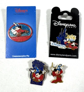 DISNEY SORCERER MICKEY LOT OF 4 PINS DCL FANTASY DISNEYLAND PARIS VISA - Picture 1 of 15