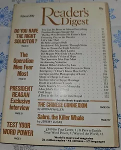 READER’S DIGEST MAGAZINE. Vintage. 1982 February. - Picture 1 of 1