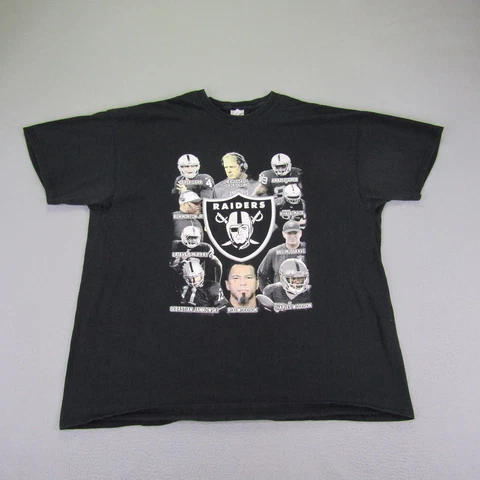 Oakland Raiders Shirt Mens 2XL XXL Black Short Sleeve NFL Football Crewneck Tee Cover