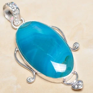 Handgemacht Botswana Achat Onyx Jaspis 925 Sterling Silber Anhänger 7cm P04250 - Bild 1 von 1