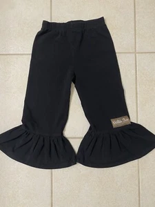 Matilda Jane Girl's Black Big Ruffle Pull On Pants Cotton Spandex Size 4 - Picture 1 of 5