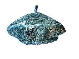 Eugenia Kim Women's Beret Turquoise Sequins New - Picture 1 of 3