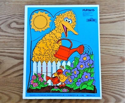 Rompecabezas de madera Big Bird de los Muppets de Plaza Sésamo 1979 de colección raro Playskool Foto 1 de 4