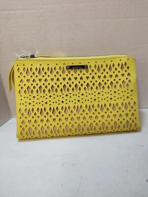 Beautiful Stella & Dot Bright Yellow Clutch, Mirror, Perforated. Hello Gorgeous - Image 1 of 4
