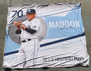 ENORME 2014 Joe Maddon Rays Banner 96" x 68 MLB Ologramma Chicago Cubs World Series - Foto 1 di 1