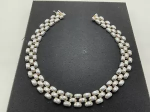 Sterling Silver Collar Choker Necklace 66.5 gms 17.5'' - Picture 1 of 6