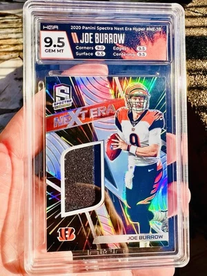 Joe Burrow 2020 Spectra Rookie Next Era Hyper Jersey #NE-JB RC /99 RC HGA 9.5 - Image 1 of 2