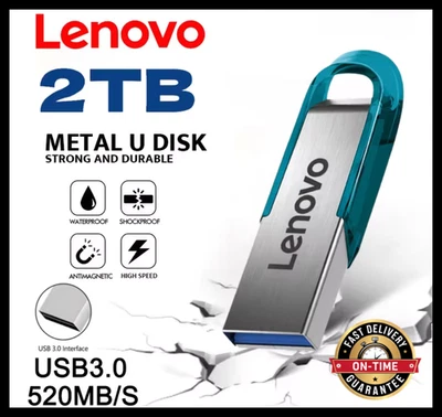 2TB 1TB 512GB 256GB USB 3.2 Flash Drive High Speed Waterproof Metal Memory Stick - Image 1 of 4