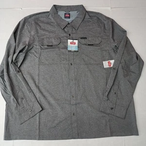 Wrangler Men's 3XL XXXL Gray Thru Hike Shirt Long Sleeve Vented Roll Tab UPF 40+ - Picture 1 of 10