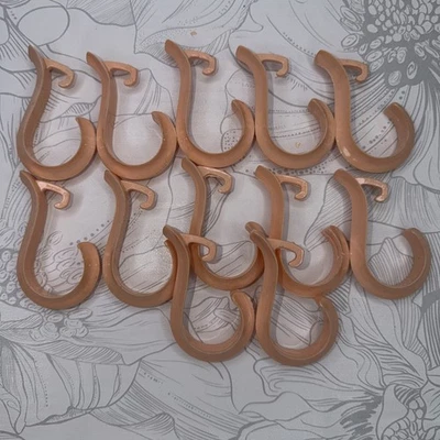 12 ganchos de cortina de chuveiro vintage retrô plástico pêssego 12 peças - Imagem 1 de 4