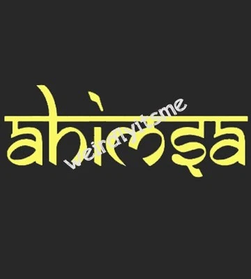 Ahimsa Vinyl Car Laptop Mac Tablet Decal Choose Color No Violence Hurt Sanskrit - Image 1 of 2