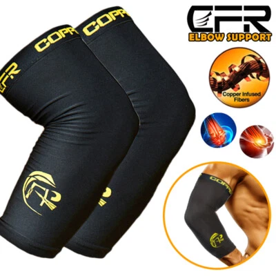 Copper Elbow Brace Compression Support Sleeve Arthritis Tendonitis Joint Pain HB - Image 1 of 4
