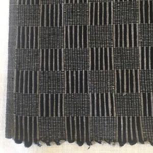 6 Placemats Woven Edg Crate Barrel Quadrate Detroit Grey 3300-829 Cotton India - Picture 1 of 16
