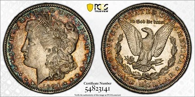 1894 O Morgan Silver Dollar $1 PCGS AU53 Beautiful Toning                   5116 - Image 1 of 4