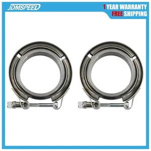 V-Band Flange & Clamp 2 X 2.5" Kit Fits Stainless Steel Turbo Exhaust Downpipes - Picture 1 of 12