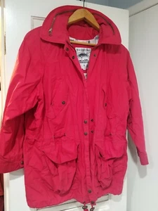 Mackintosh New England Jacket Rain Coat Red Hooded Women Size M - Picture 1 of 5