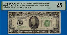 1934C $20 Federal Reserve Note PMG 25 2nd Finest Dallas star