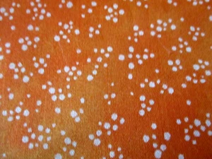 5-3/4 YDS ORANGE W ALLOVER WHITE DOTS 100% COTTON FABRIC - Picture 1 of 3