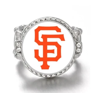 San Francisco SF Giants Womens Adjustable Silver Crystal Acccent Ring D12 - Picture 1 of 10