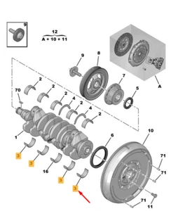 CITROËN C4 CACTUS Crankshaft Bearing Main Half Shell 9806568980 NEW GENUINE - Picture 1 of 2