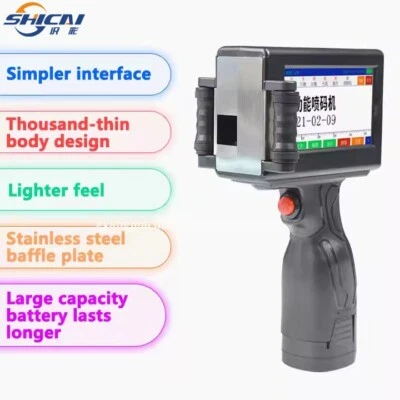 Handheld Inkjet Printer Touch Screen Dates Logo Laser Coder Label QR Bar Code US - Image 1 of 4