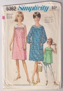 6362 SIMPLICITY c.1965 - Maternity DRESS or TOP - Sz 12 B 32" - Picture 1 of 2
