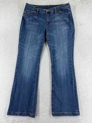 Pantalones de mezclilla Hillard And Hanson para mujer 12 azules mezcla de algodón corte bota premium Foto 1 de 4