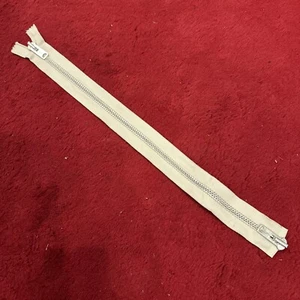 Vintage TALON Heavy Duty Industrial 20” Metal White w/ Silver Two Way Zipper - Picture 1 of 9
