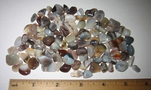 100+ TUMBLED POLISHED SMALL 0.2"-0.5" BOTSWANA AGATE CRYSTAL STONE MINERALS 113g - Picture 1 of 6