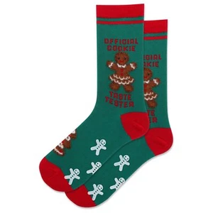Women's Fuzzy Christmas Cookie Tester Non-Skid Crew Sock 1 Pair Pack Green Wo... - Picture 1 of 1