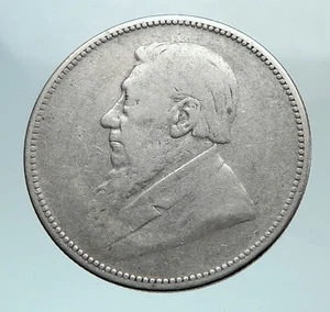 1896 SOUTH AFRICA President Johannes Paul Kruger Silver 2 Shilling Coin i81032 - Picture 1 of 3