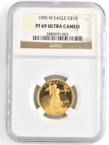 US 1995 W $10 .917 Fine Gold Eagle NGC Graded PF69 Ultra Cameo Proof Slab Coin - Picture 1 of 2
