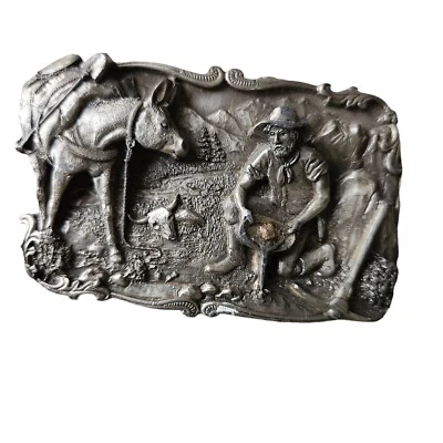 Sishiyuu Leather And Buckle Co. 1981 Gold Mining Belt Buckle 3D - Image 1 of 4