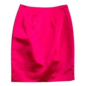 Falda Lápiz LILLIE RUBIN Cerise Satén Vintage Años 80 Forrada 28" Cintura Talla 6 - Imagen 1 de 4