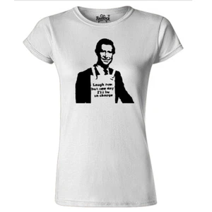 Womens Laugh Now King Charles Stencil T Shirt Anti Monarchy Republic - Picture 1 of 3